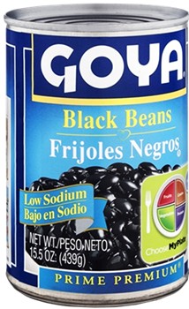 Goya Black Beans Low in Sodium 15.5 oz